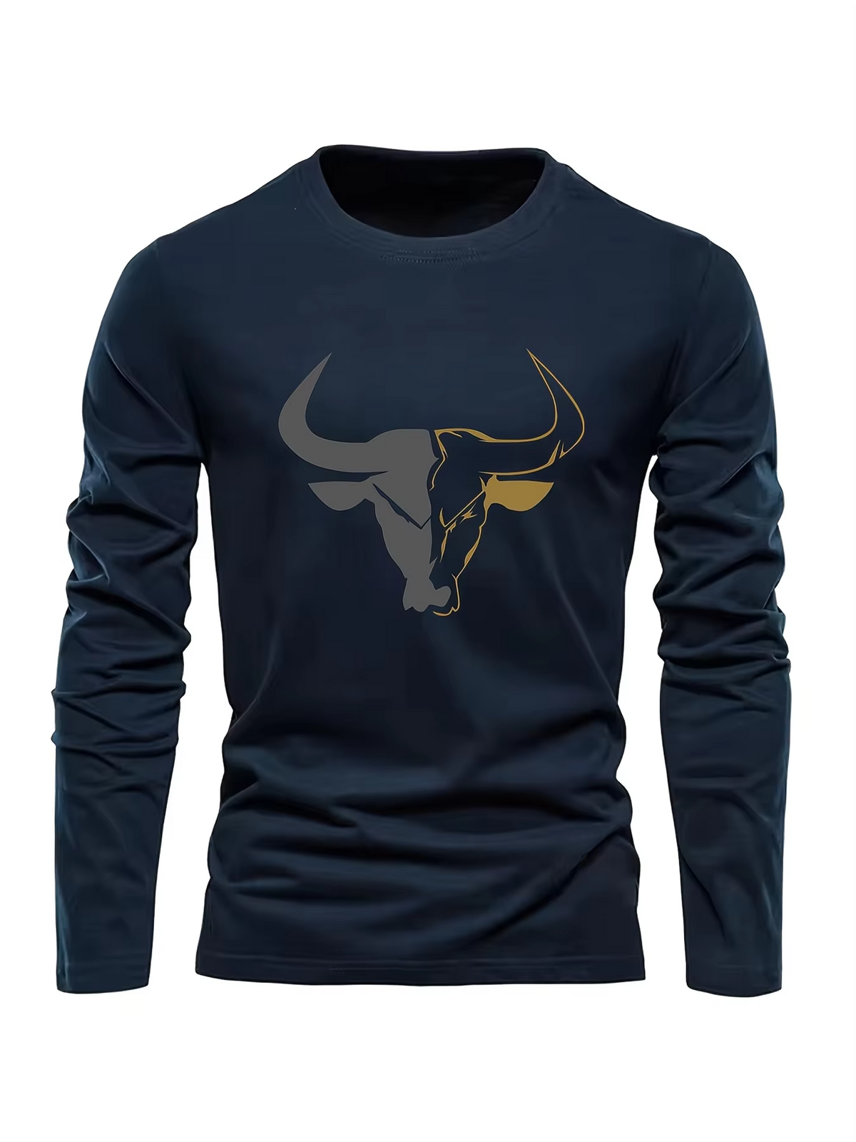 Simple Solid Color Men's Long Sleeve T-shirt Outdoor Run Sports Tees Loose O-neck Fashion Cotton Tops Fall Comfortable Pullover