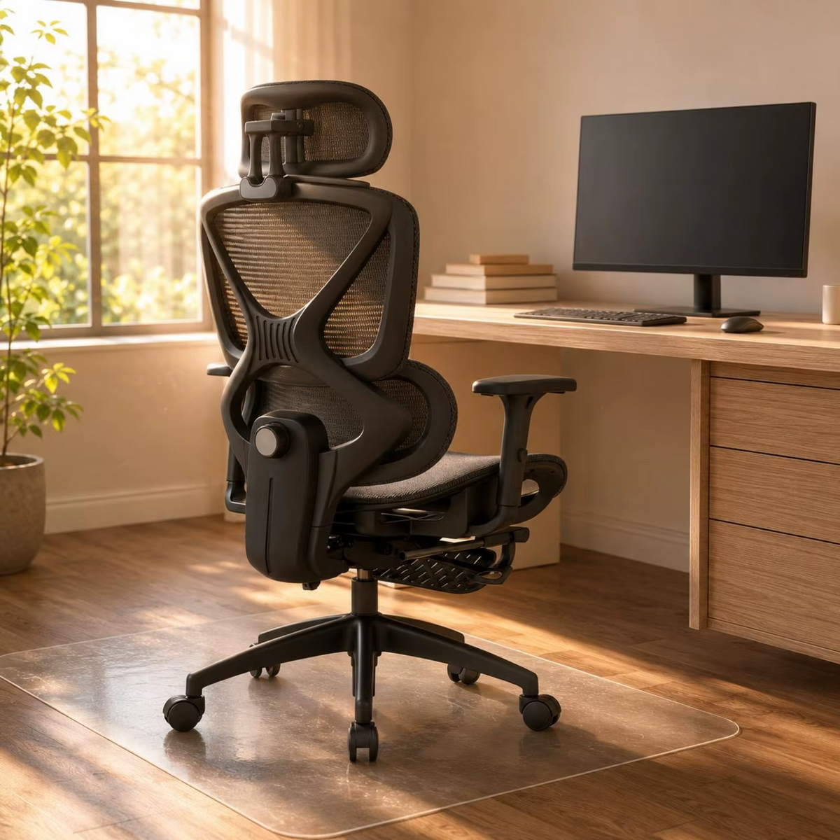 Mesh Office Chair High Back Reclining Ergonomic Work Chair with Adjustable Headrest for Executive Office Furniture