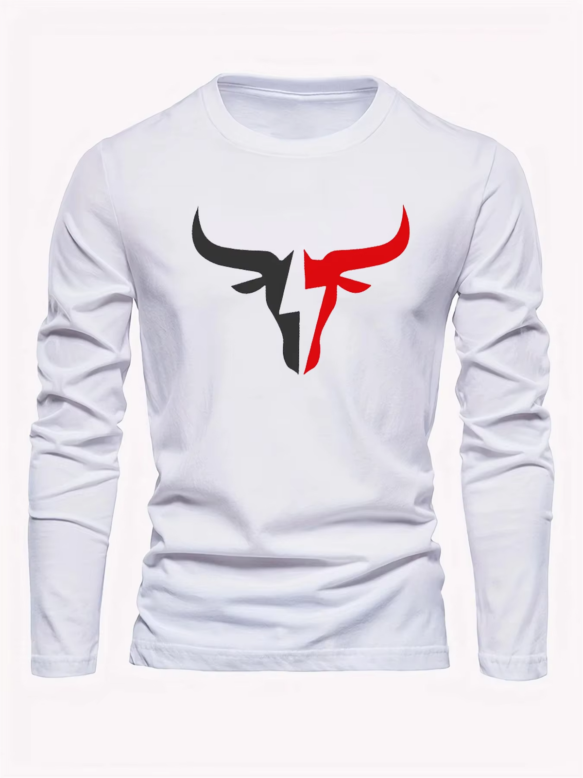 Simple Solid Color Men's Long Sleeve T-shirt Outdoor Run Sports Tees Loose O-neck Fashion Cotton Tops Fall Comfortable Pullover