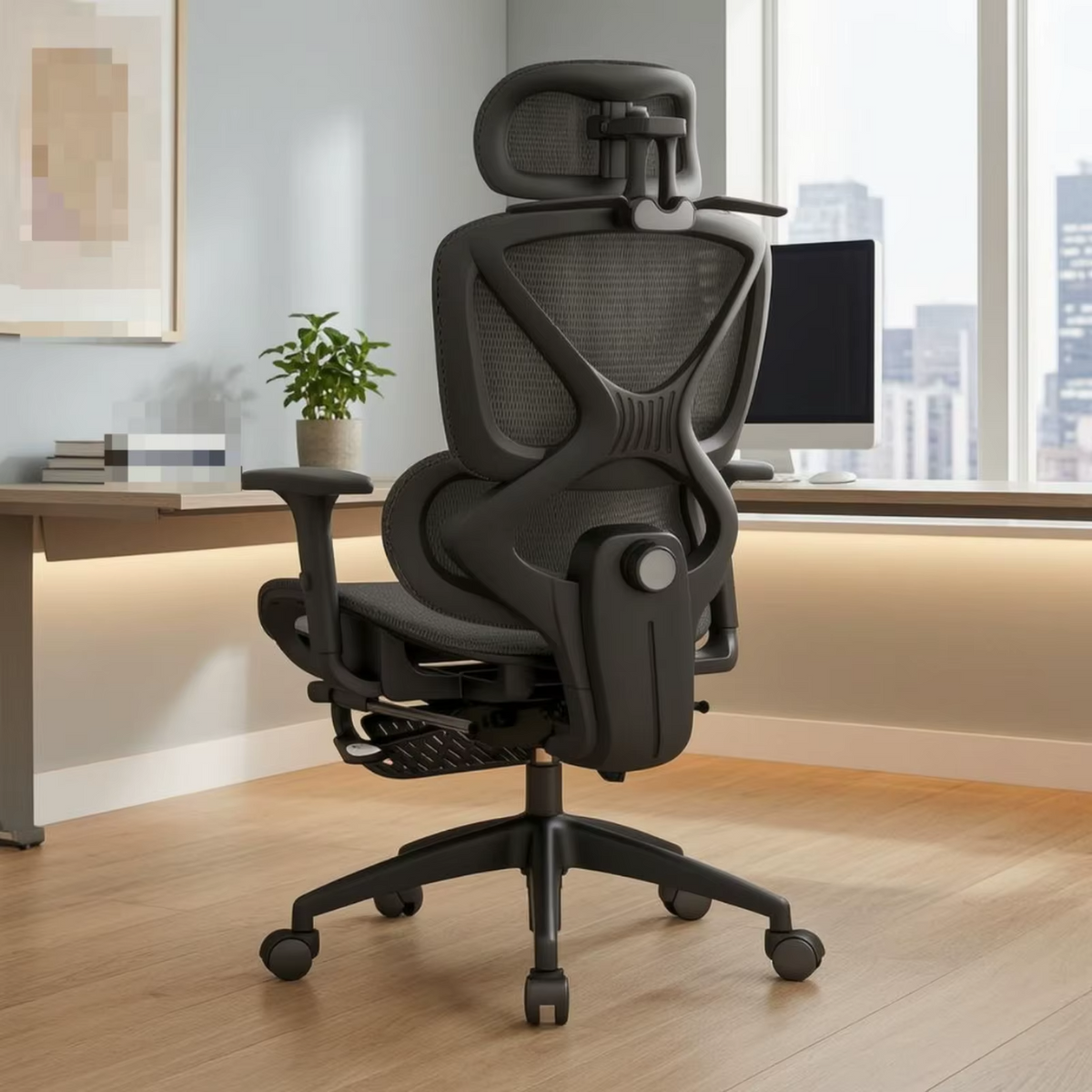 Mesh Office Chair High Back Reclining Ergonomic Work Chair with Adjustable Headrest for Executive Office Furniture